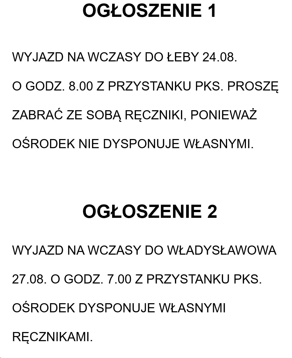 Ogłoszenie